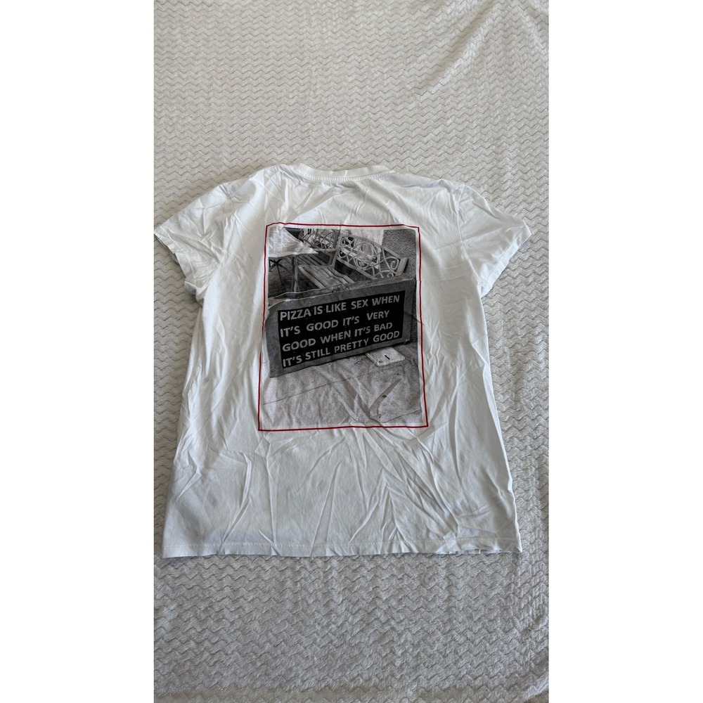 Zadig & Voltaire White Amour Pizza Graphic T-Shirt Made in Portugal
